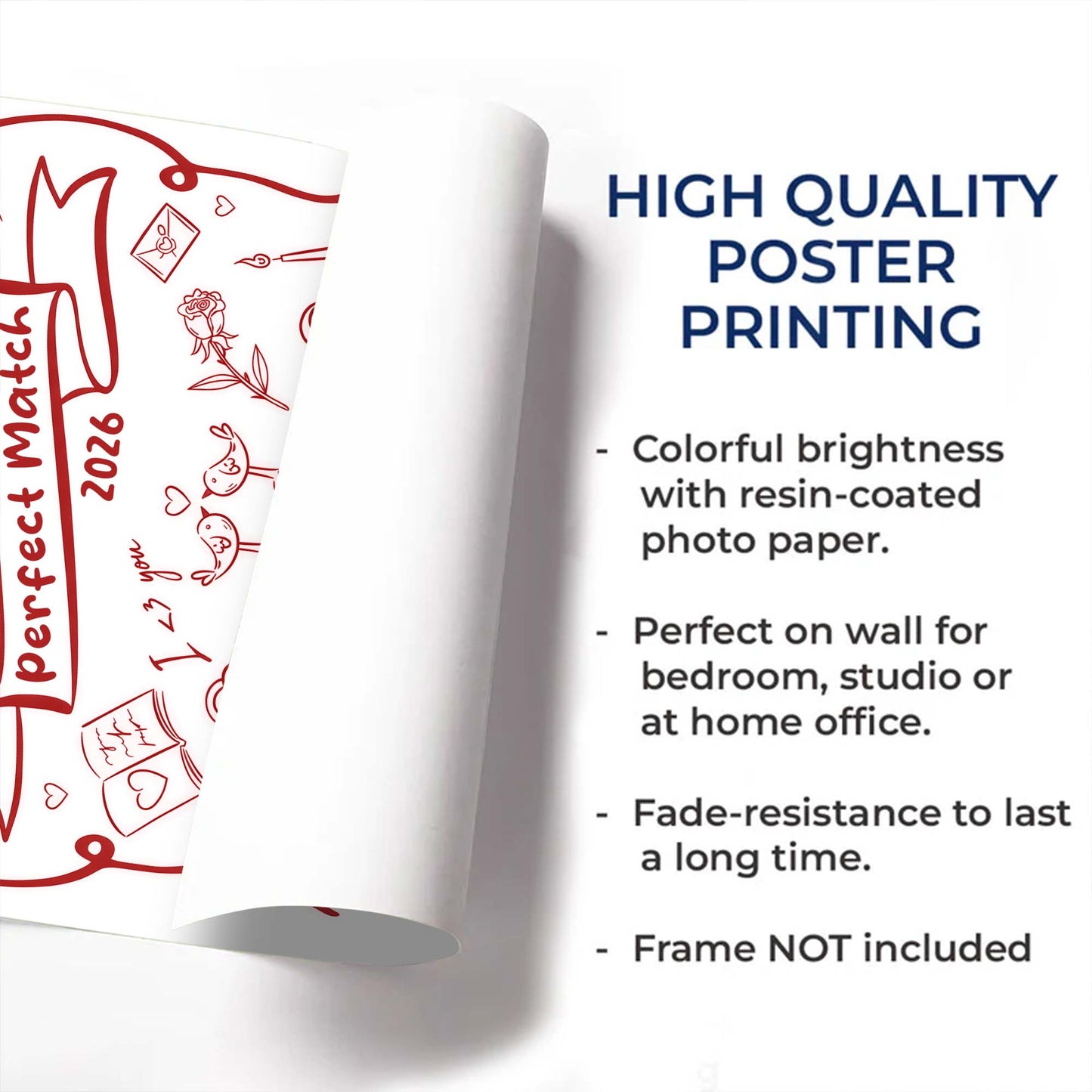 The Perfect Match With Hearts And Cupid Design