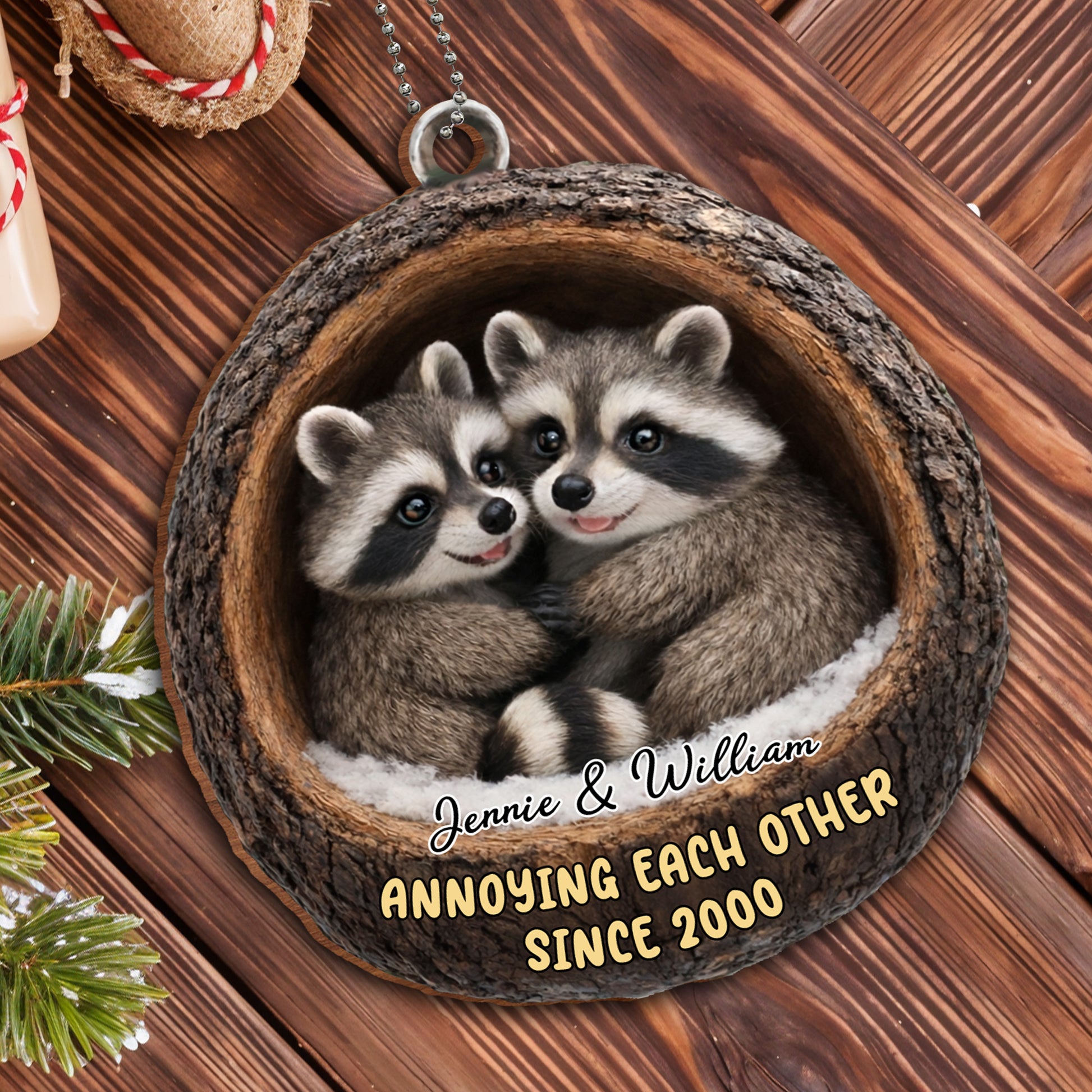 Annoying Each Other Since, Raccoons In A Log