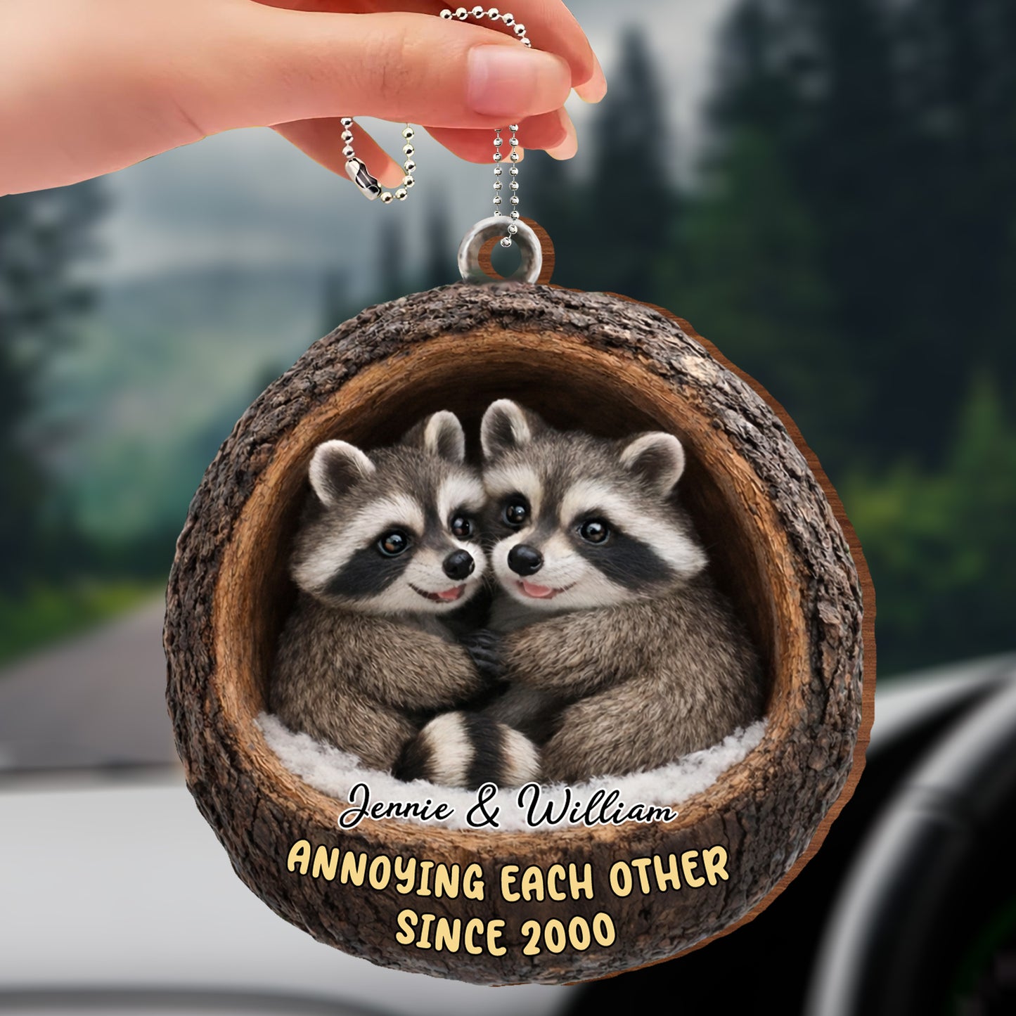 Annoying Each Other Since, Raccoons In A Log