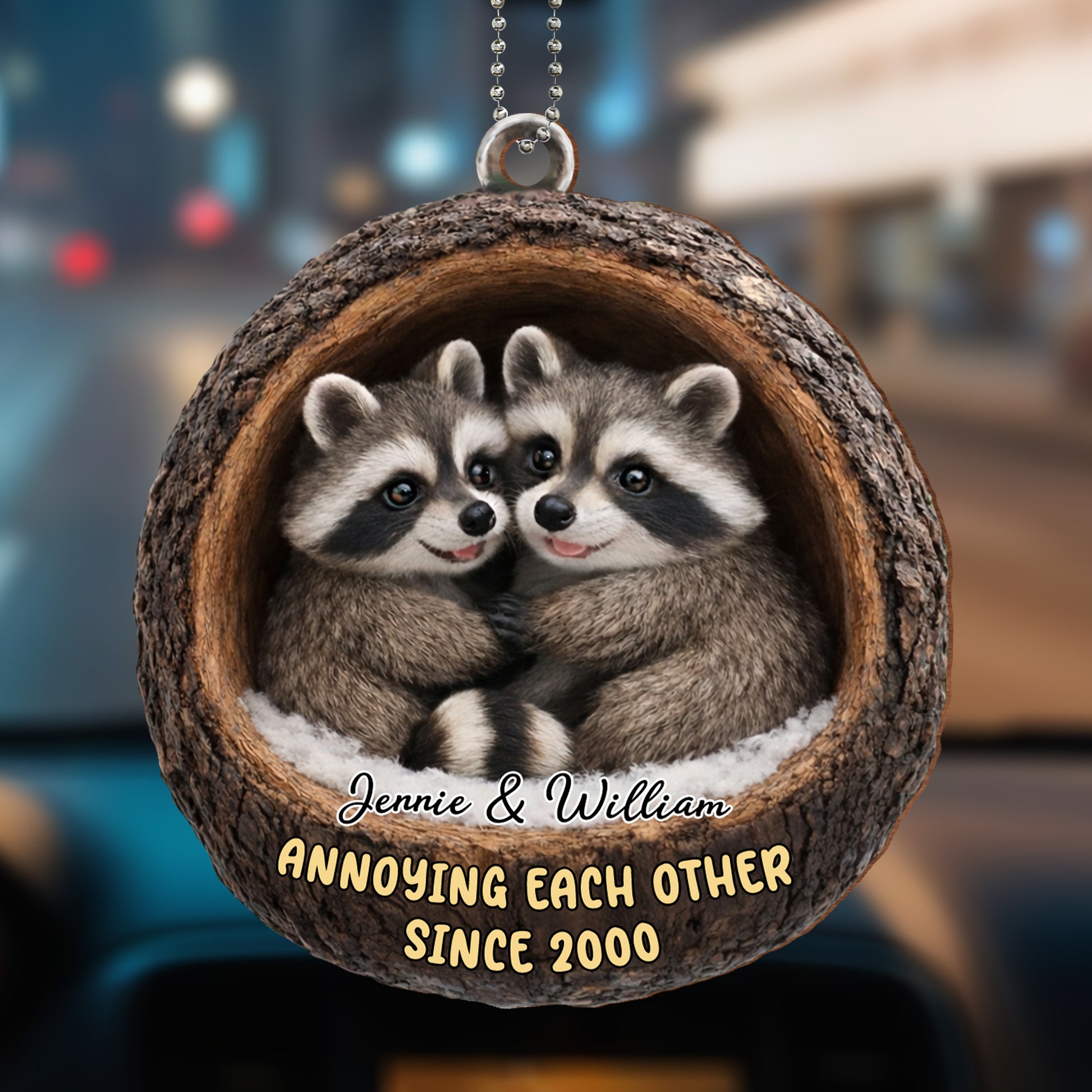 Annoying Each Other Since, Raccoons In A Log
