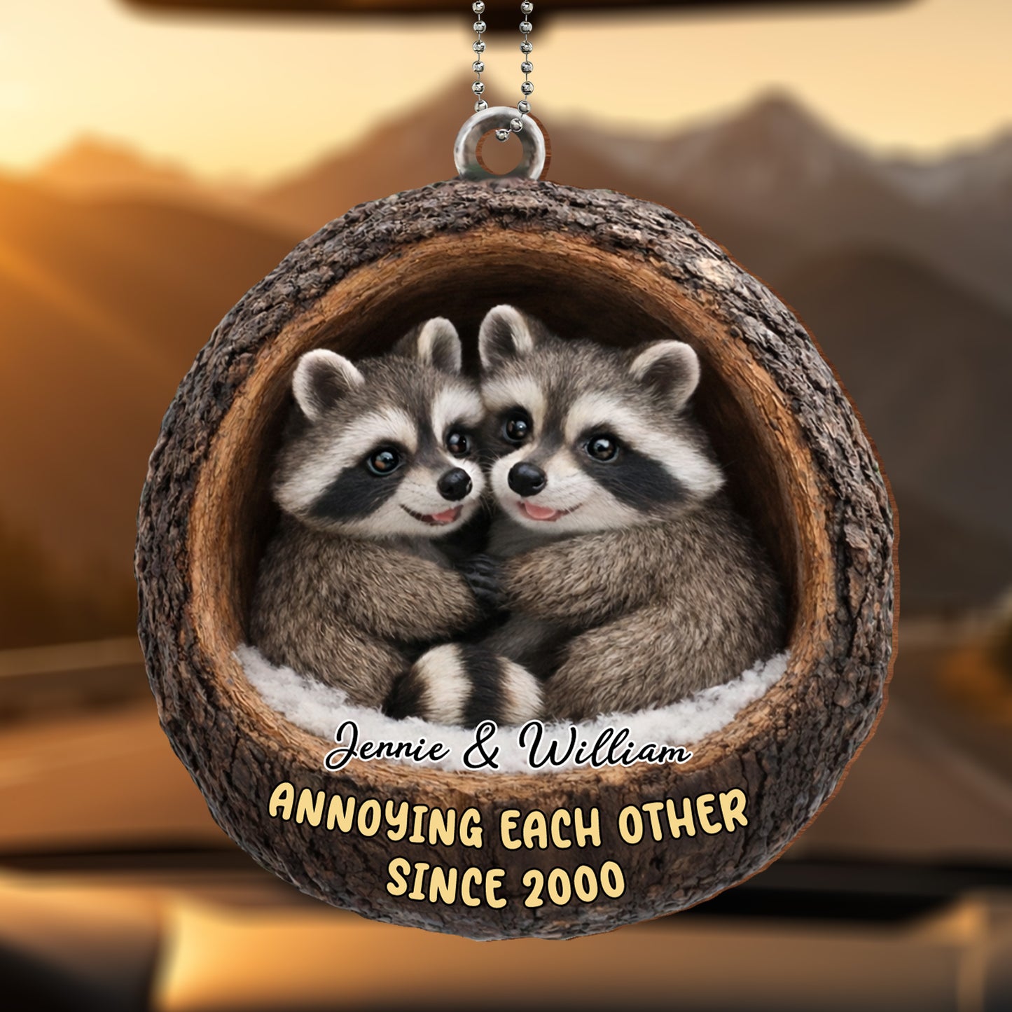 Annoying Each Other Since, Raccoons In A Log