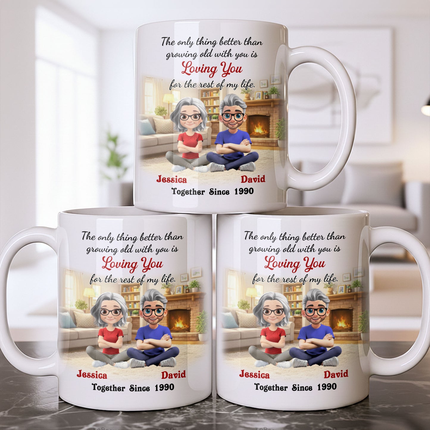 Loving You For The Rest Of My Life, Animated Couple By Fireplace