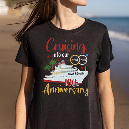 Cruising Into Our 40th Anniversary With Cruise Ship And Palm Trees