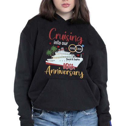 Cruising Into Our 40th Anniversary With Cruise Ship And Palm Trees