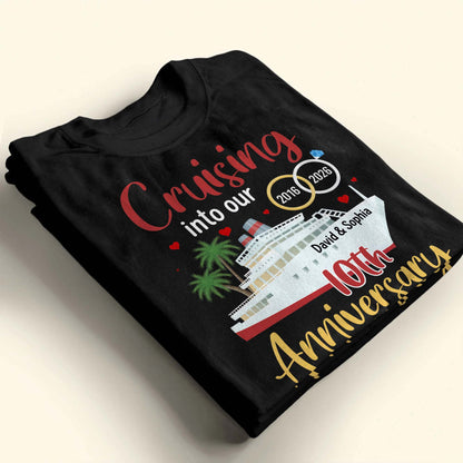 Cruising Into Our 40th Anniversary With Cruise Ship And Palm Trees