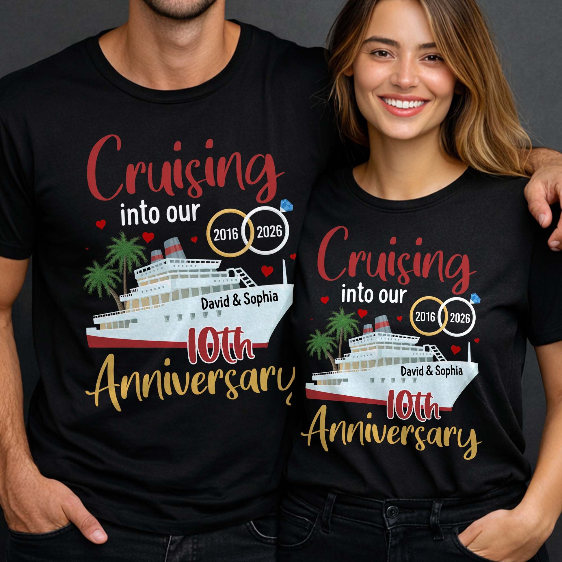 Cruising Into Our 40th Anniversary With Cruise Ship And Palm Trees