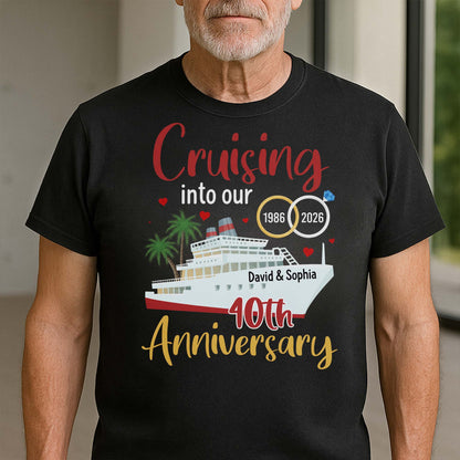 Cruising Into Our 40th Anniversary With Cruise Ship And Palm Trees