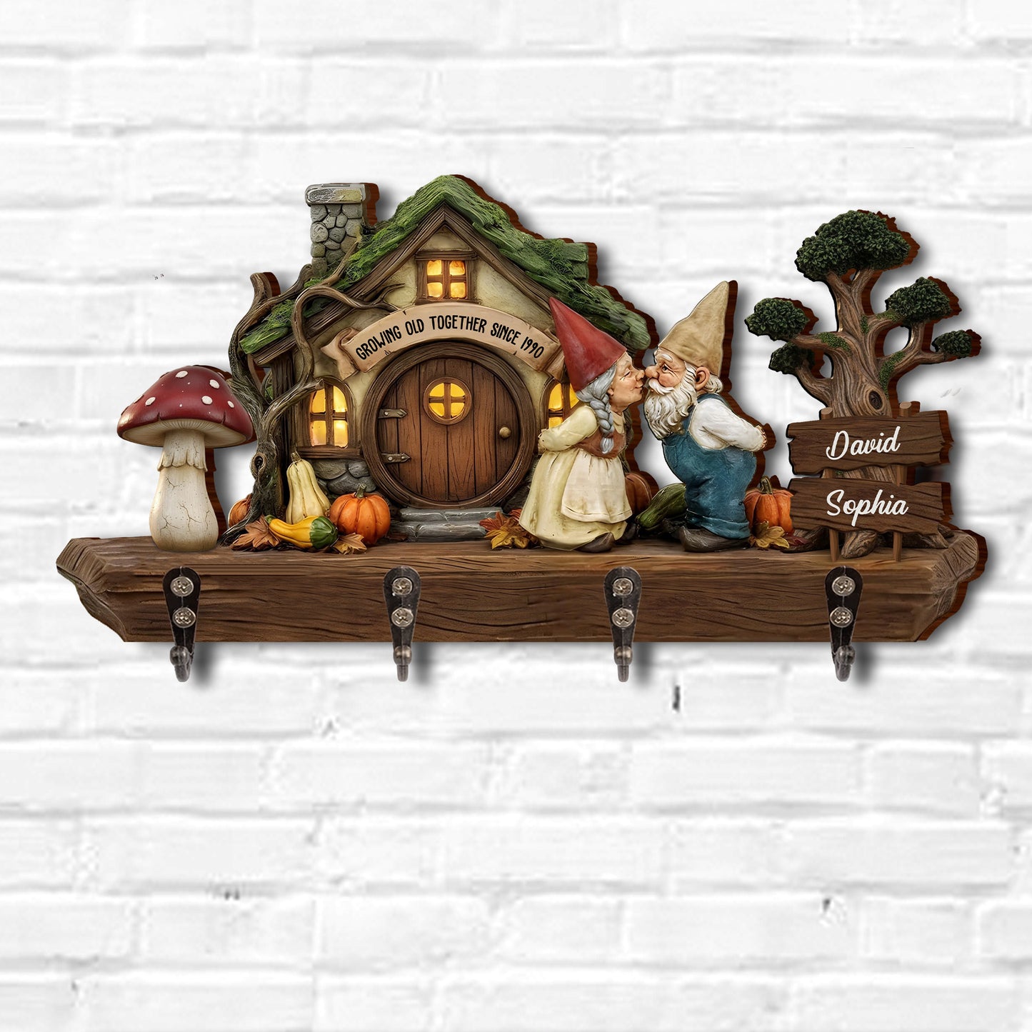 Growing Old Together, Gnome Couple Key Holder