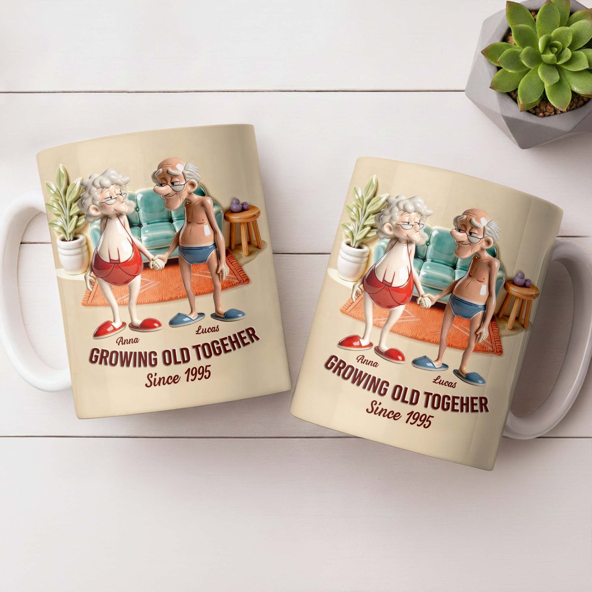 Growing Old Together, Elderly Couple Design
