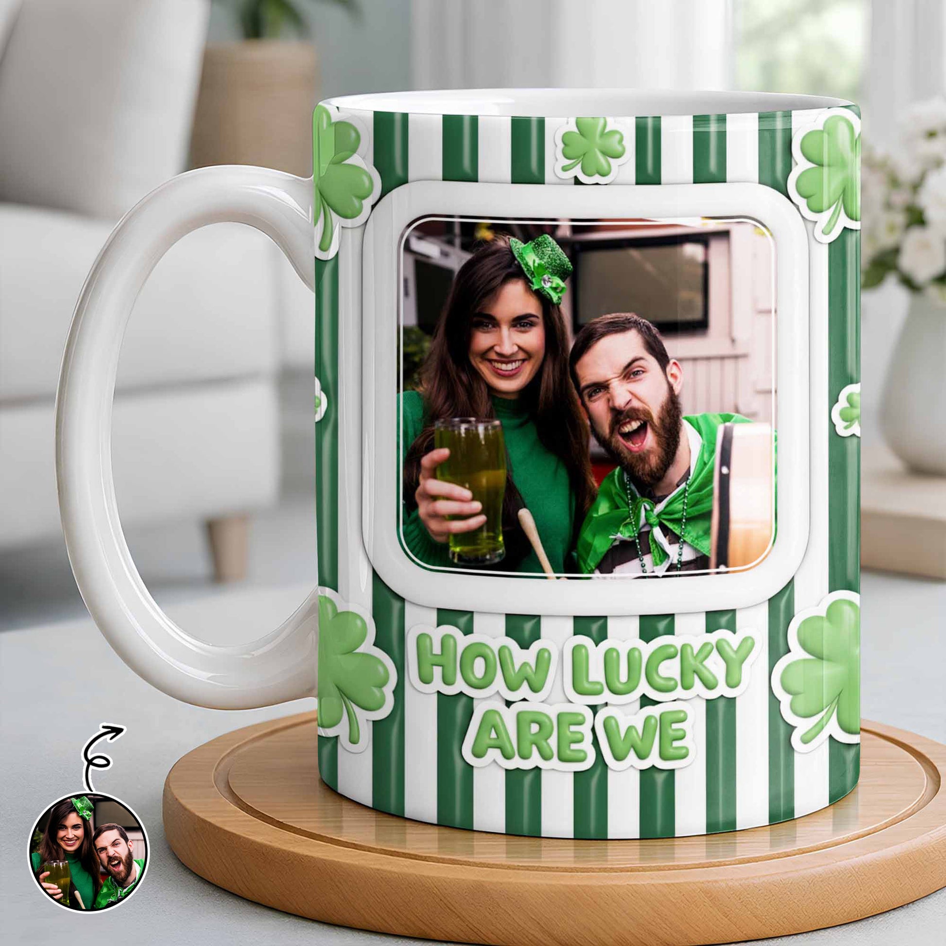 How Lucky Are We With Shamrocks And Stripes Design