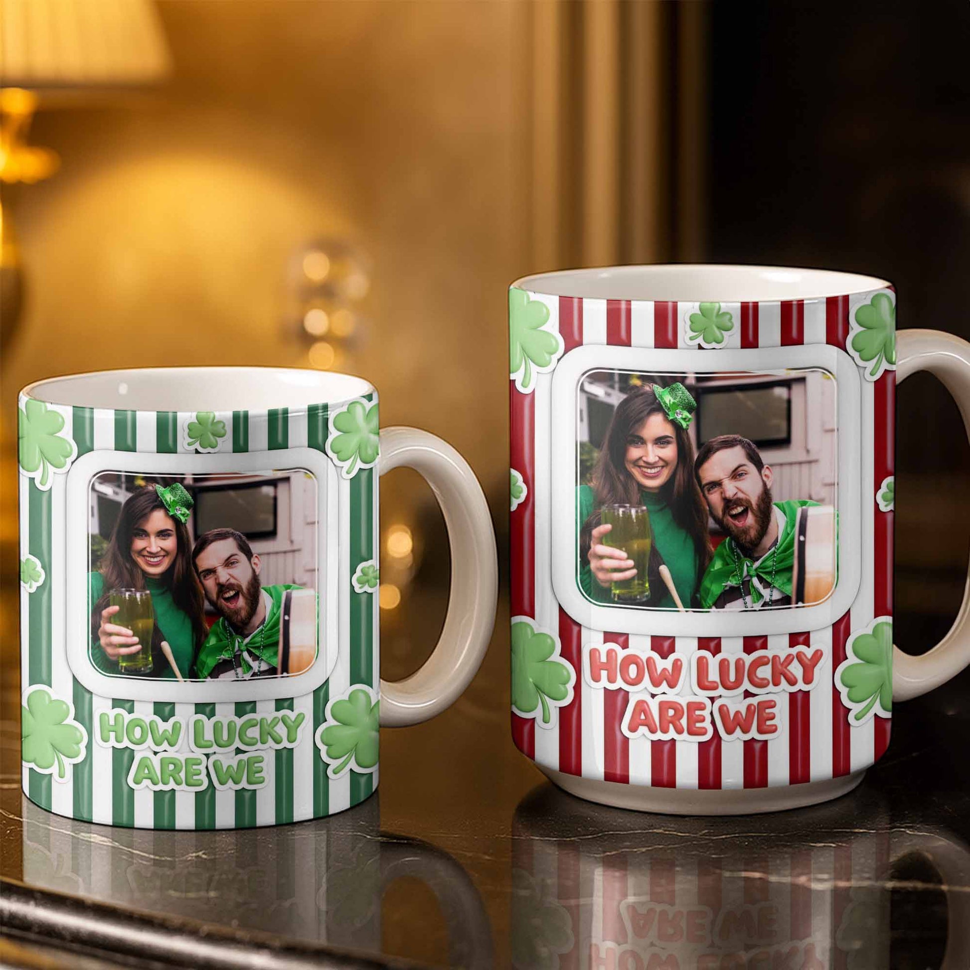 How Lucky Are We With Shamrocks And Stripes Design