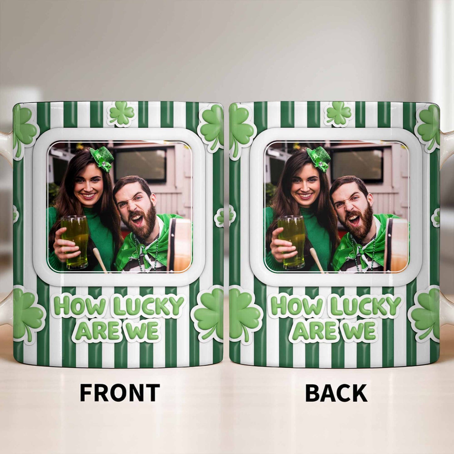 How Lucky Are We With Shamrocks And Stripes Design