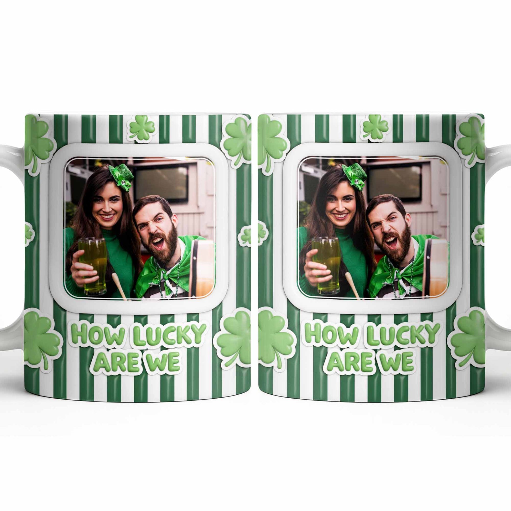 How Lucky Are We With Shamrocks And Stripes Design
