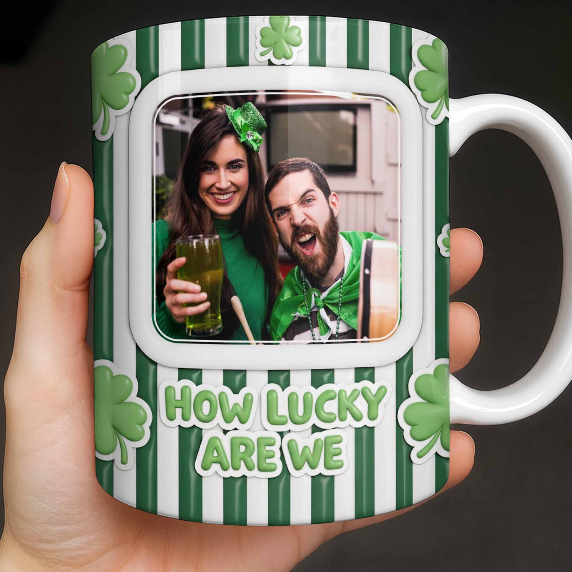 How Lucky Are We With Shamrocks And Stripes Design