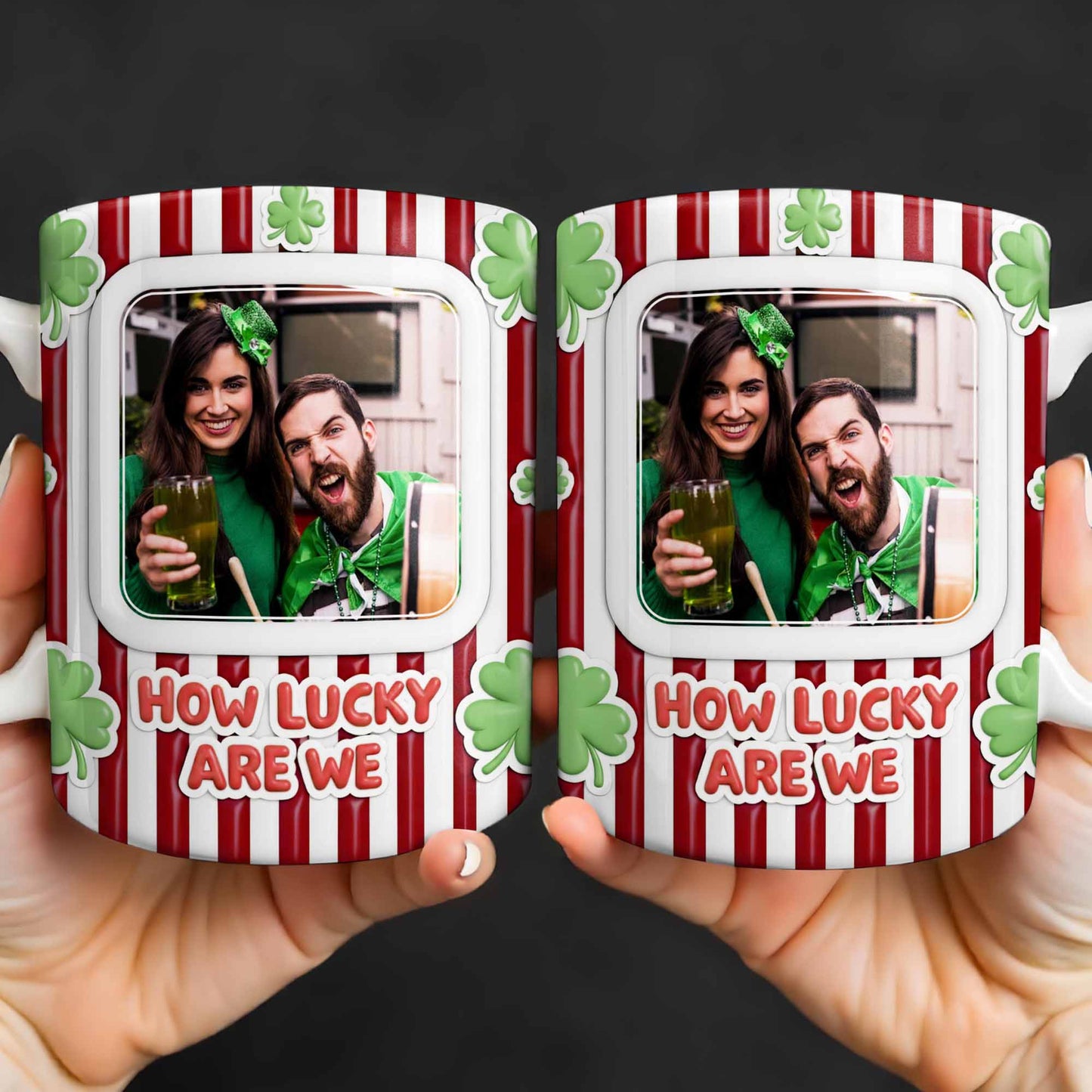 How Lucky Are We With Shamrocks And Stripes Design