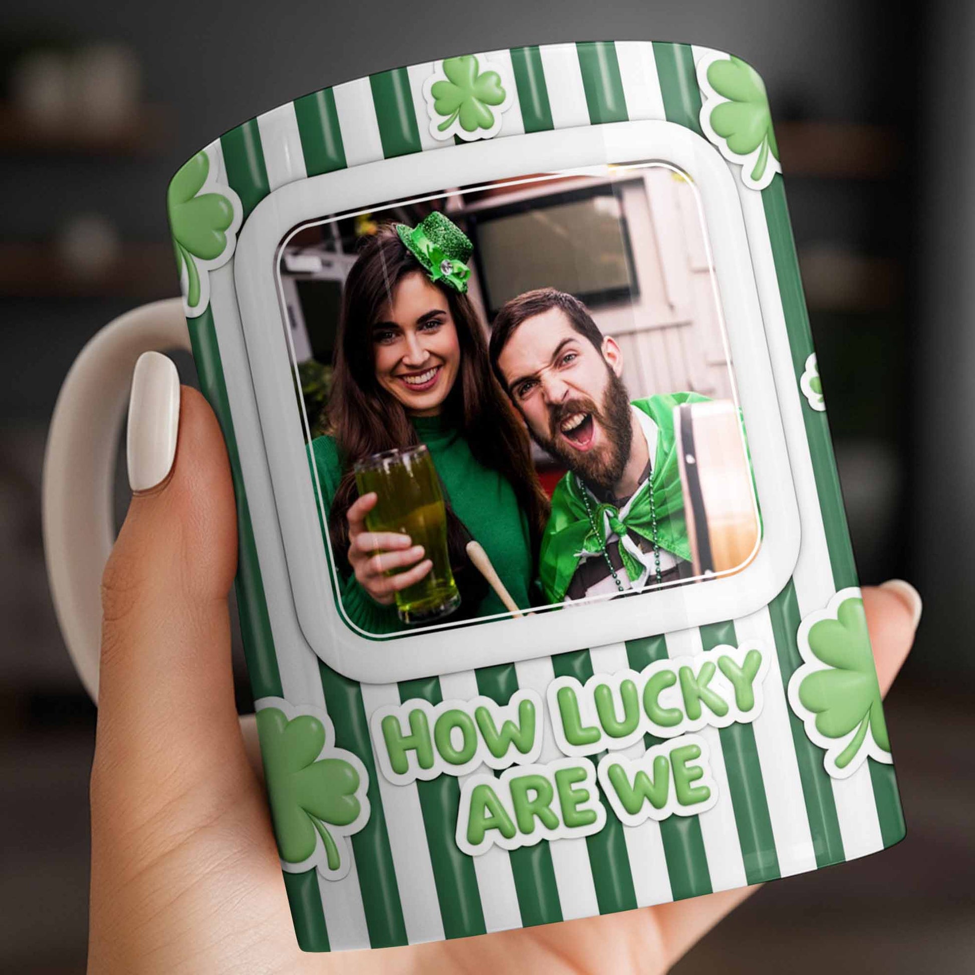 How Lucky Are We With Shamrocks And Stripes Design