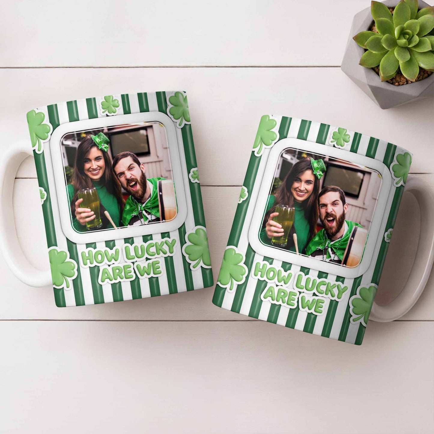 How Lucky Are We With Shamrocks And Stripes Design
