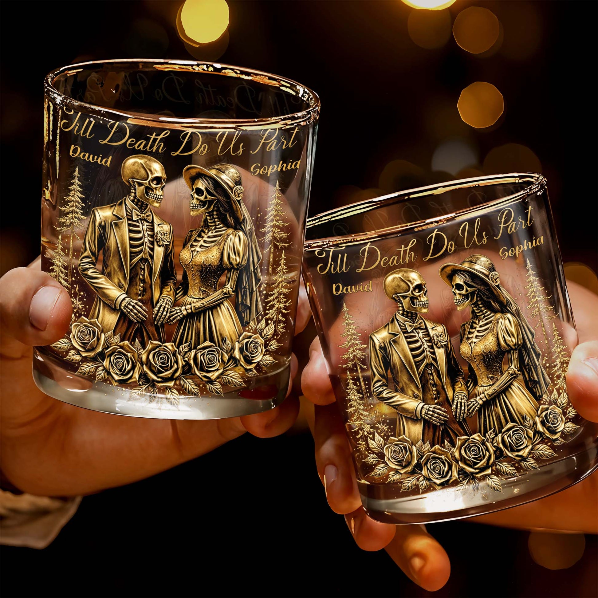 Till Death Do Us Part With Skeleton Couple And Roses