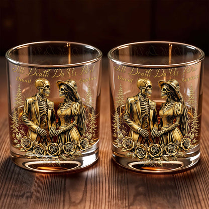 Till Death Do Us Part With Skeleton Couple And Roses