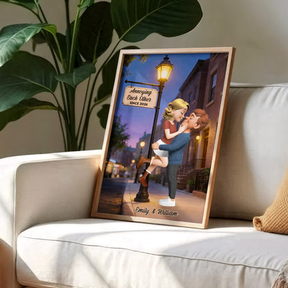 Annoying Each Other Since, Couple And Street Lamp