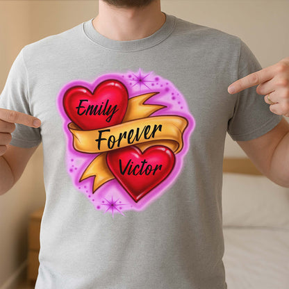 Forever Love With Hearts And Ribbon