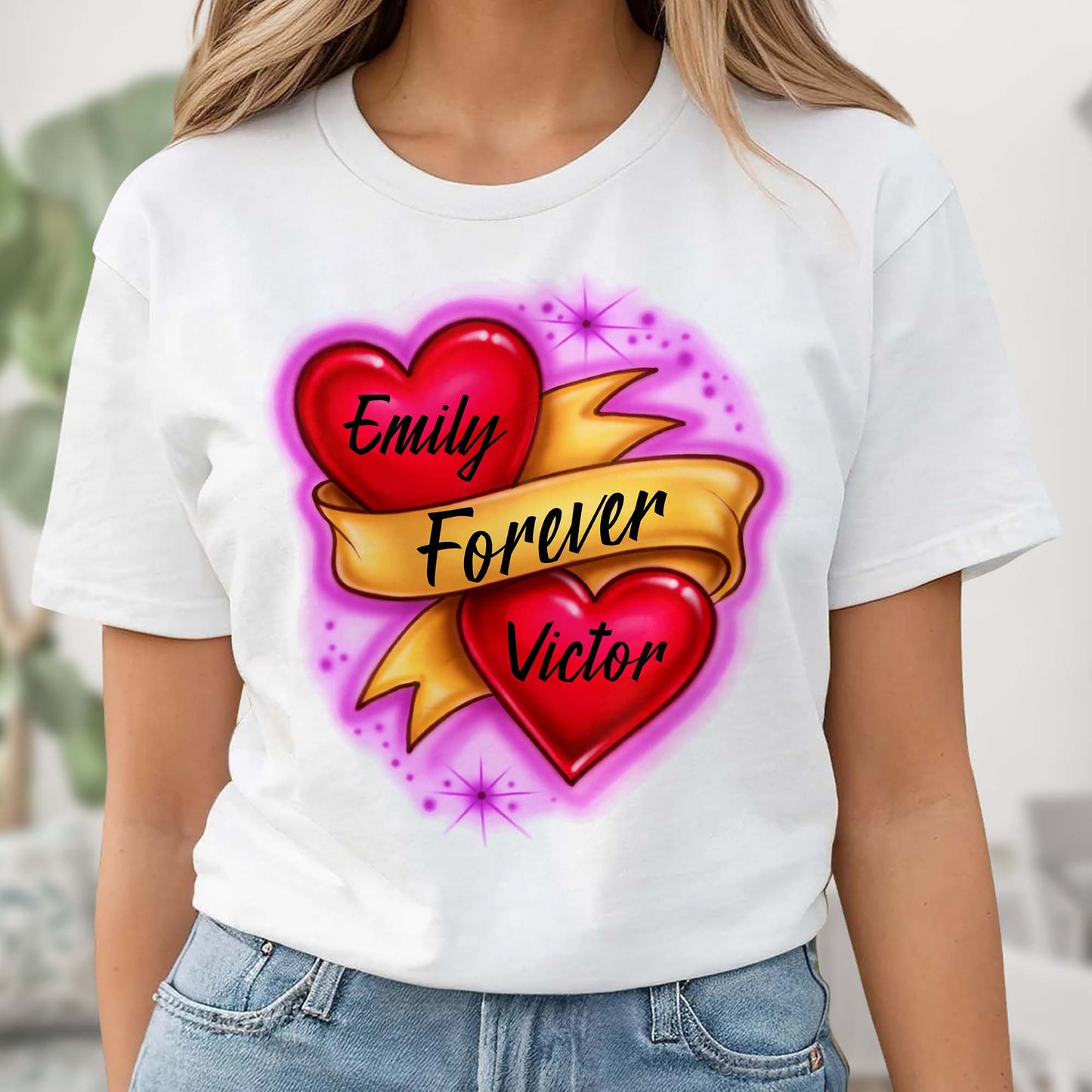 Forever Love With Hearts And Ribbon