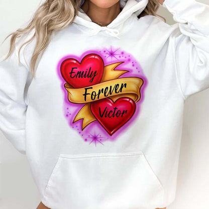 Forever Love With Hearts And Ribbon