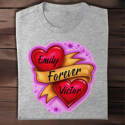 Forever Love With Hearts And Ribbon