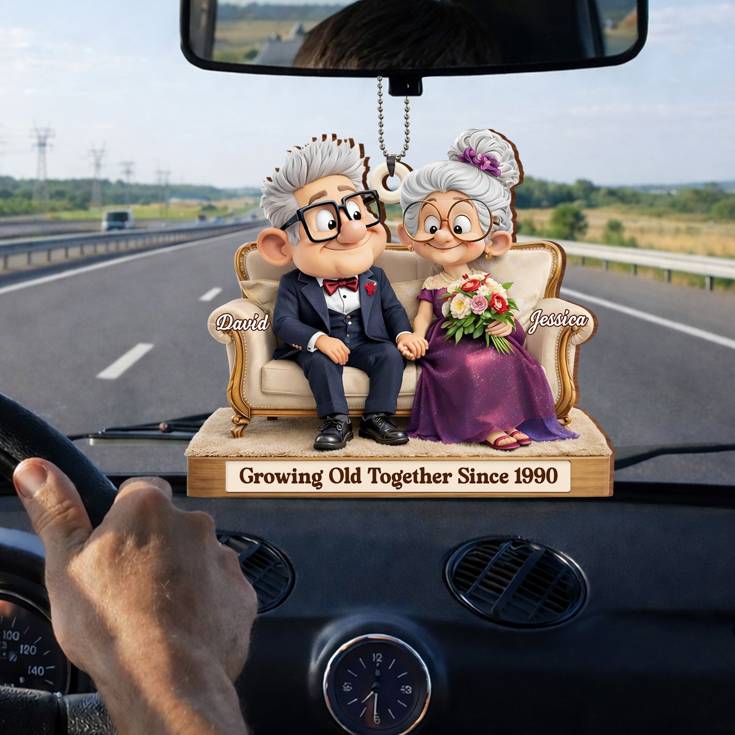 Growing Old Together Since With Elderly Couple And Flowers