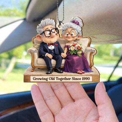 Growing Old Together Since With Elderly Couple And Flowers