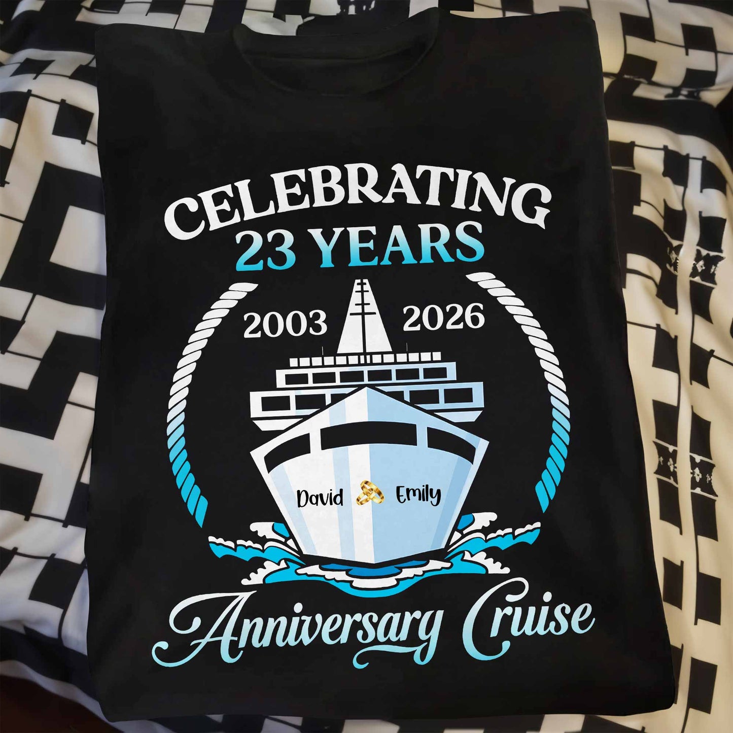 Celebrating 23 Years Anniversary Cruise With Waves and Rope