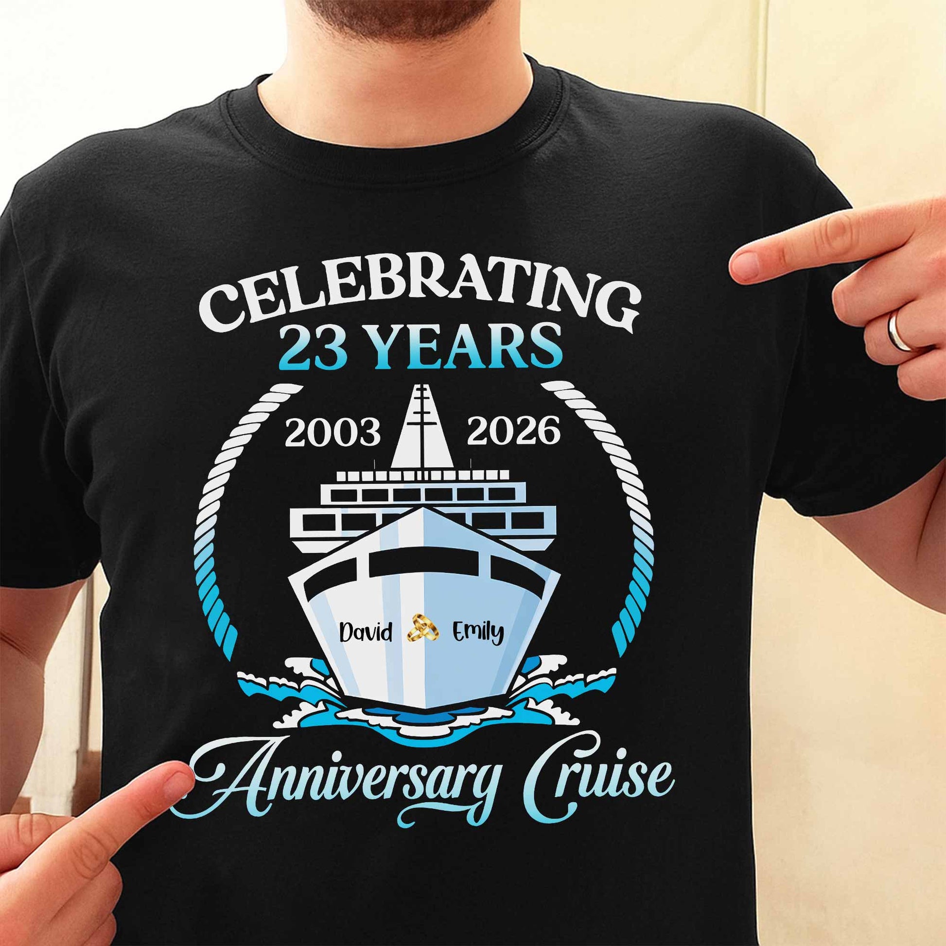 Celebrating 23 Years Anniversary Cruise With Waves and Rope