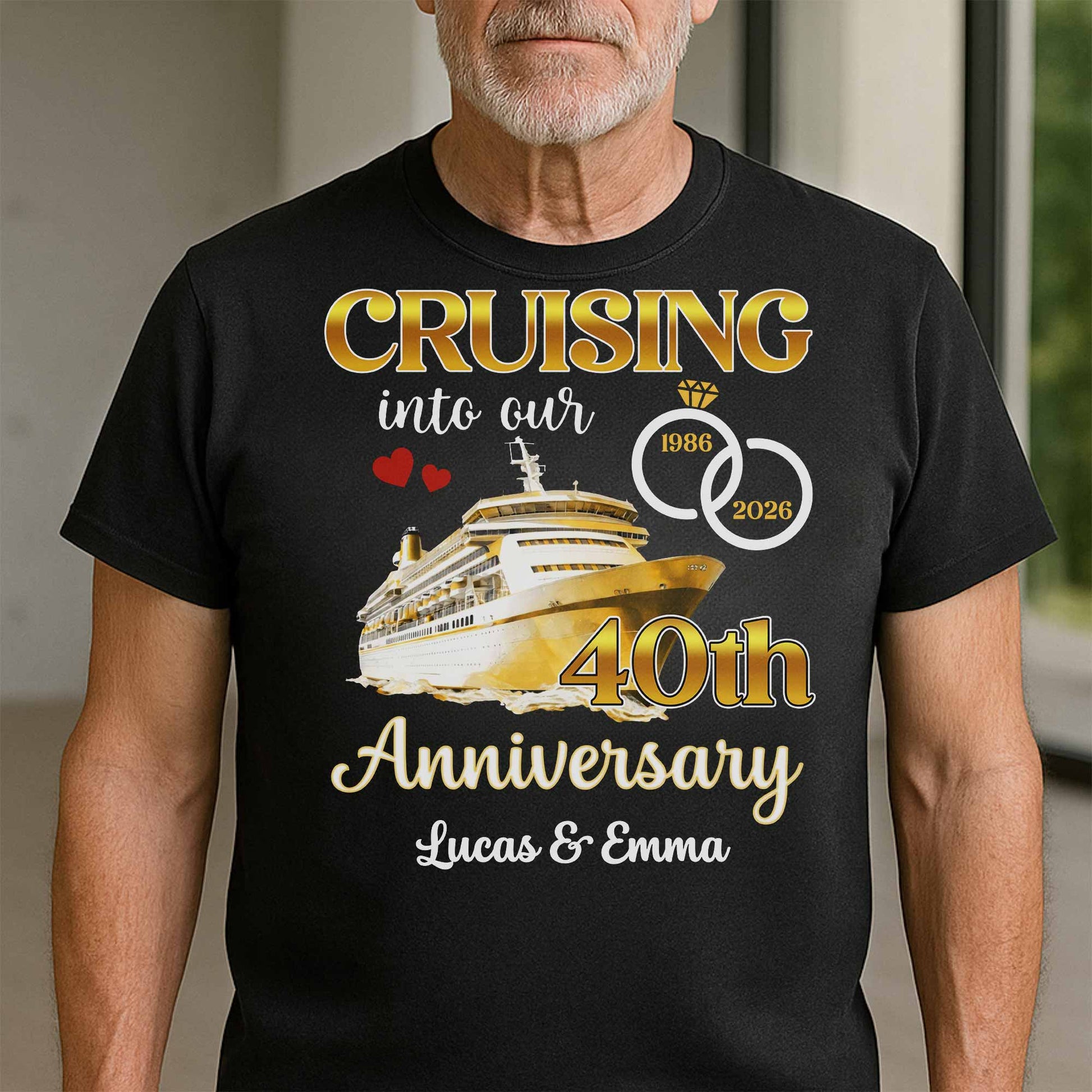 Cruising Into Our 40th Anniversary, Cruise Ship and Rings
