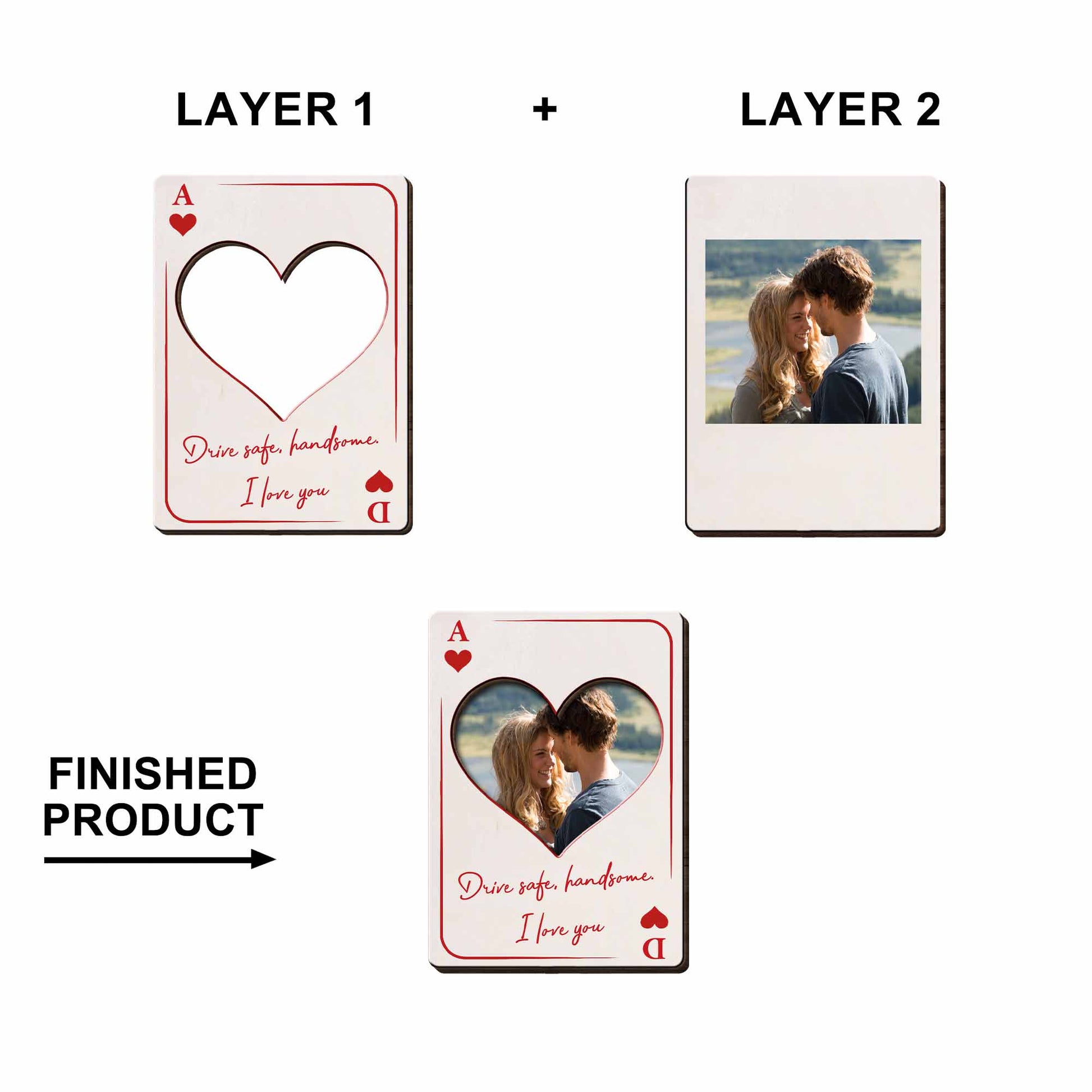 Drive Safe, Handsome. I Love You Heart Shaped Visor Clip