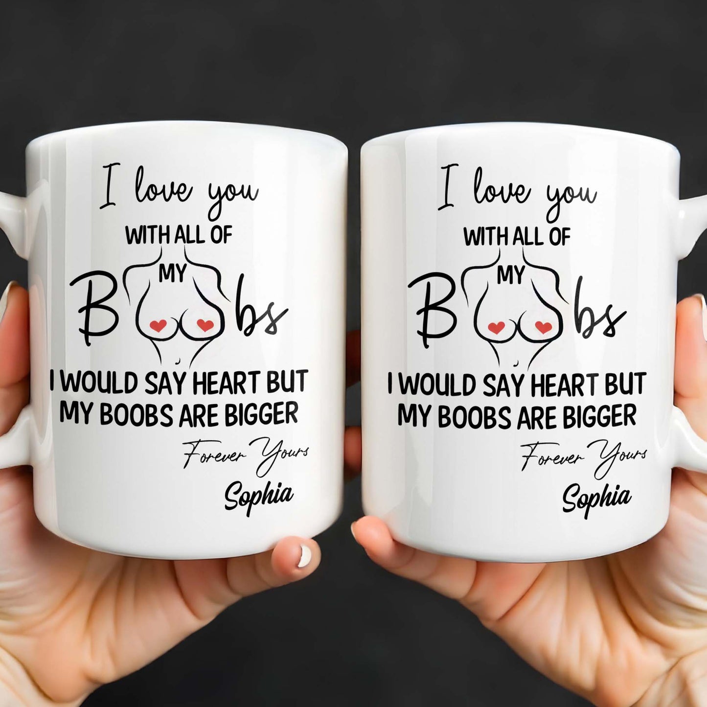 I Love You With All Of My Heart, Woman Figure and Heart Design