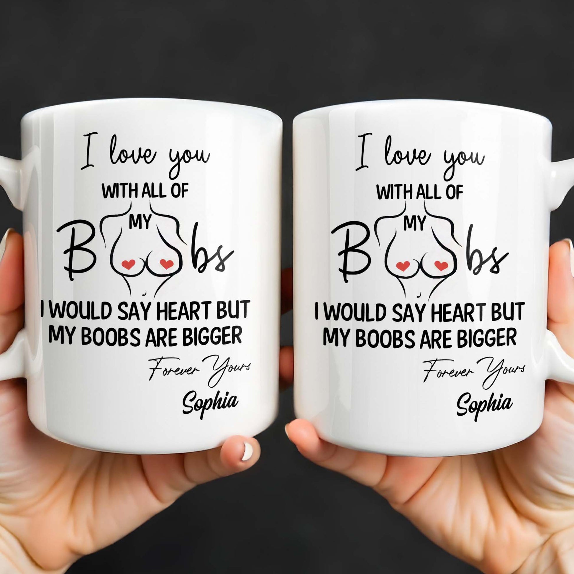 I Love You With All Of My Heart, Woman Figure and Heart Design