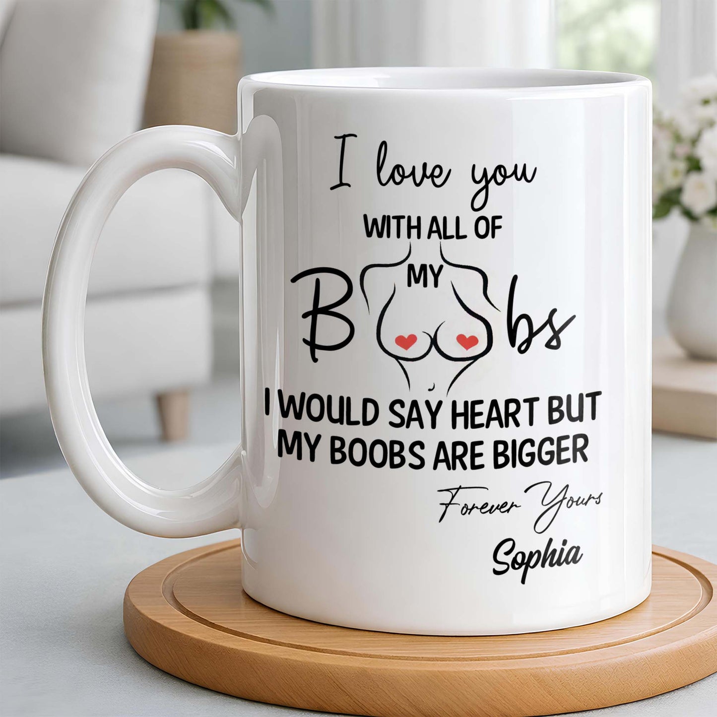 I Love You With All Of My Heart, Woman Figure and Heart Design