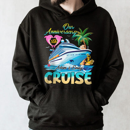 Our Anniversary Cruise with Palm Trees and Ocean