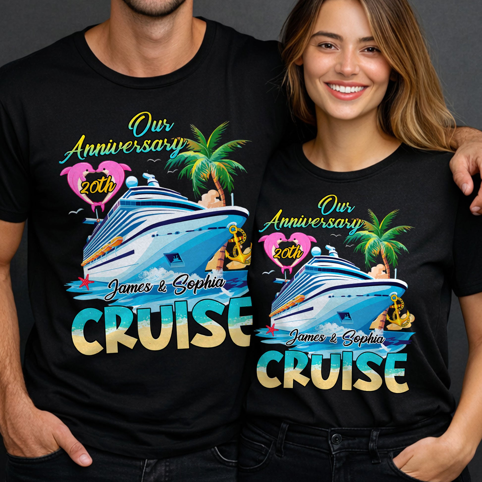 Our Anniversary Cruise with Palm Trees and Ocean