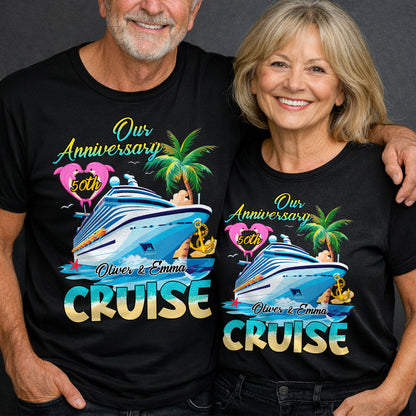 Our Anniversary Cruise with Palm Trees and Ocean