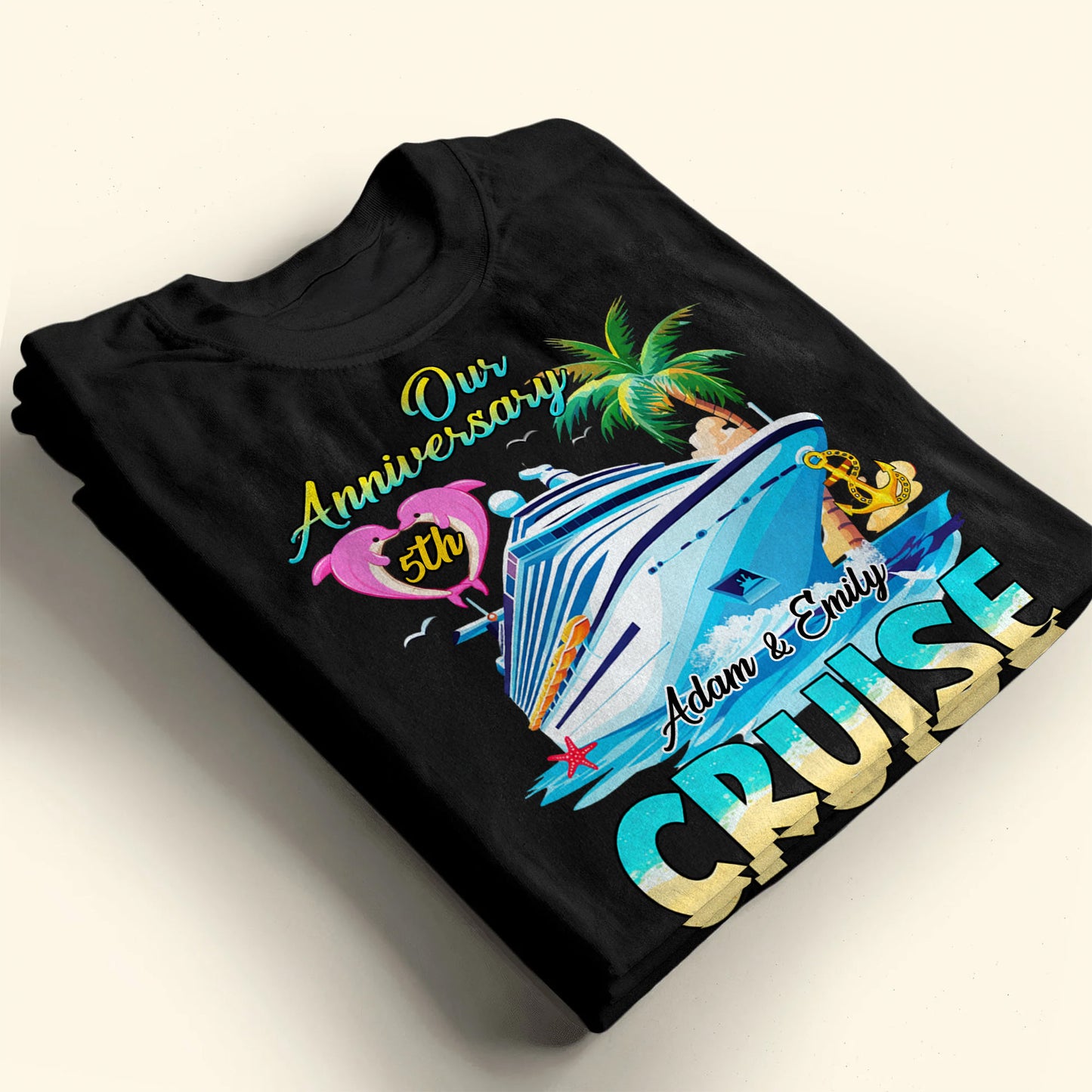 Our Anniversary Cruise with Palm Trees and Ocean