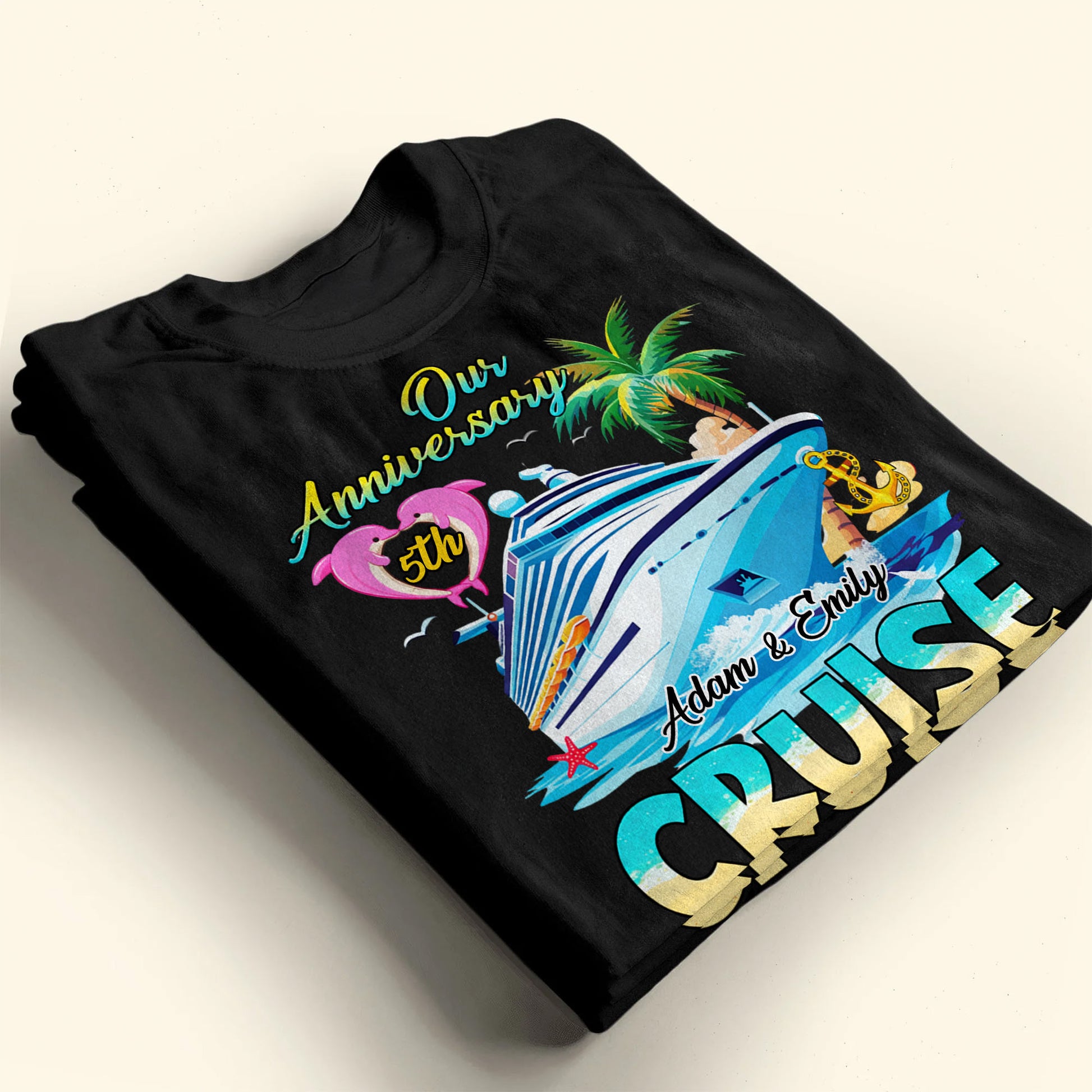 Our Anniversary Cruise with Palm Trees and Ocean