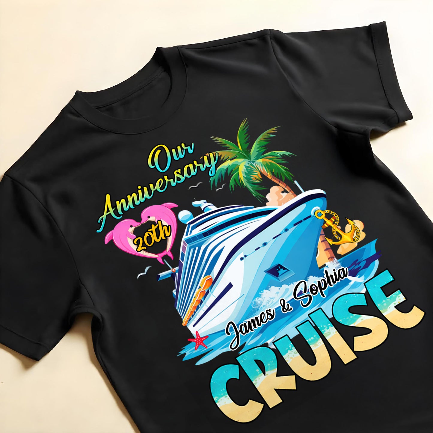 Our Anniversary Cruise with Palm Trees and Ocean