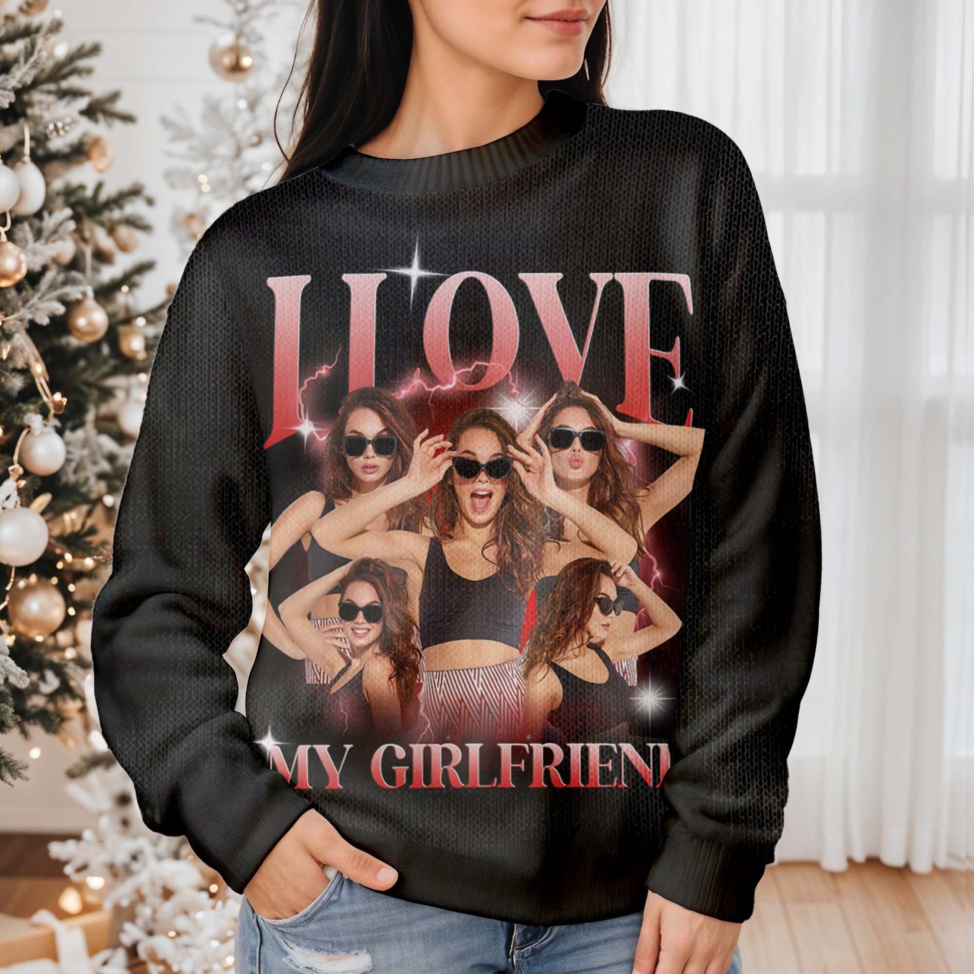 I Love My Girlfriend Sparkly Sweater