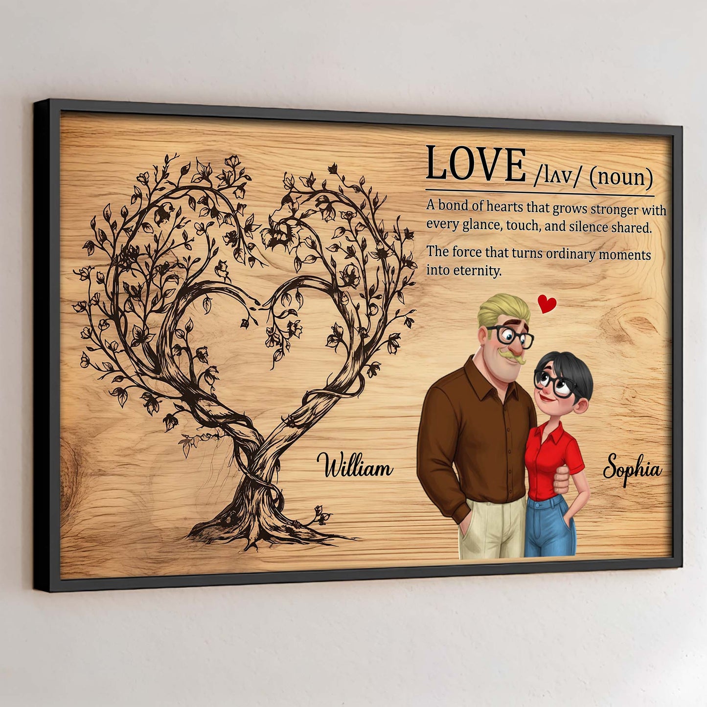 A Bond Of Hearts Love Tree And Couple Wall Art