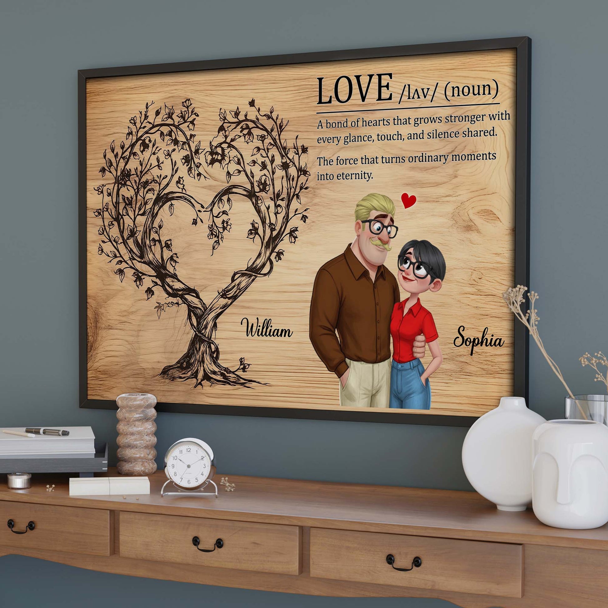 A Bond Of Hearts Love Tree And Couple Wall Art