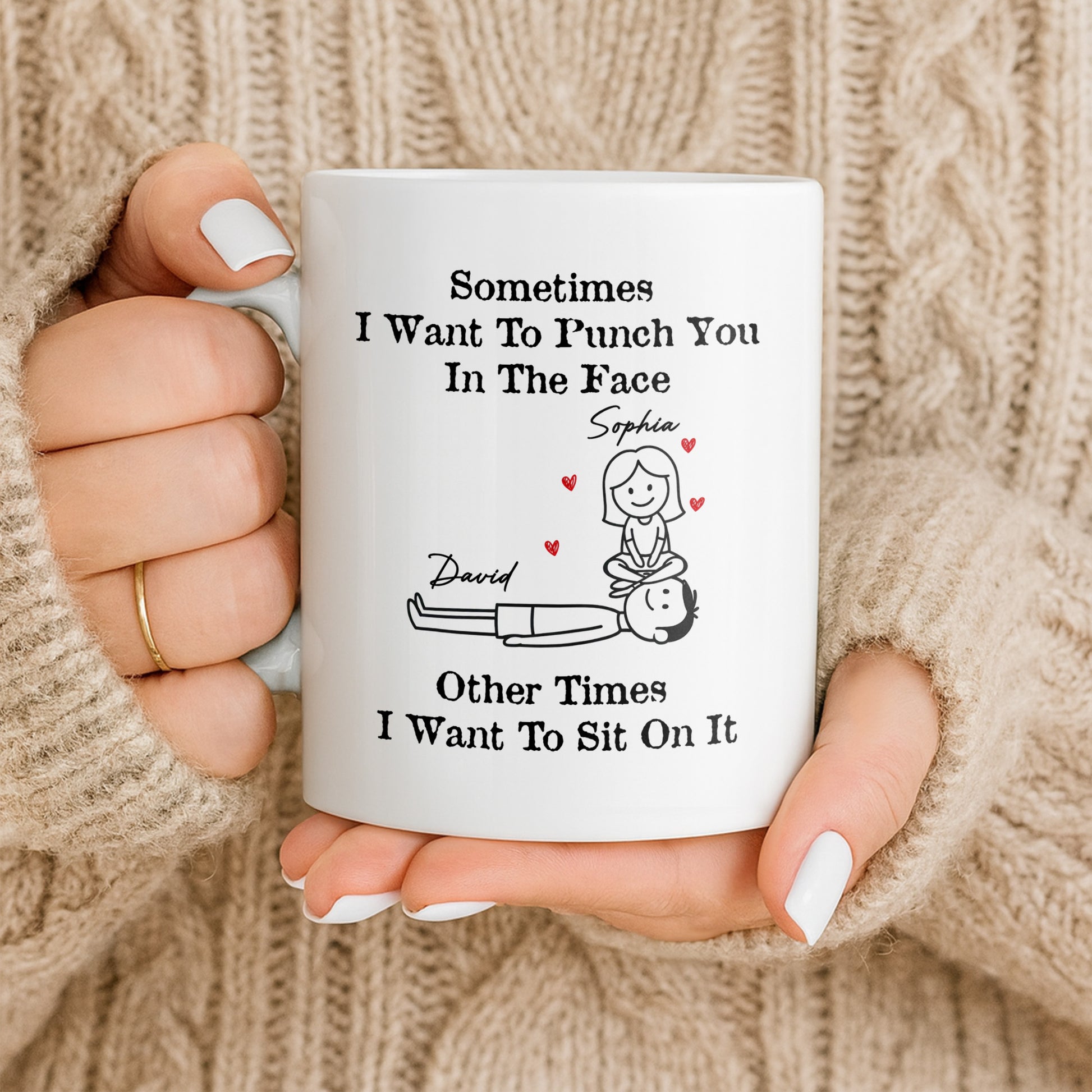 Sometimes I Want To Punch You, Couple And Hearts Design