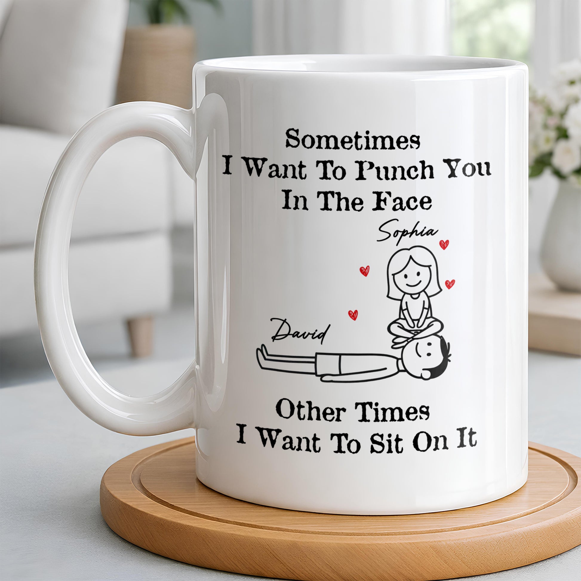 Sometimes I Want To Punch You, Couple And Hearts Design