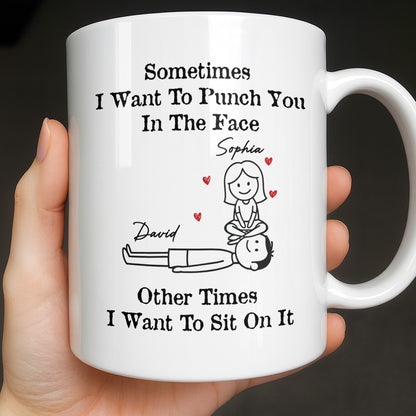 Sometimes I Want To Punch You, Couple And Hearts Design