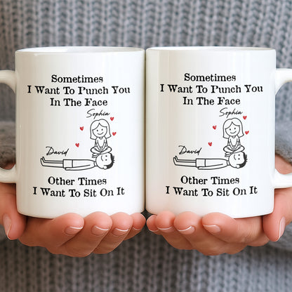 Sometimes I Want To Punch You, Couple And Hearts Design